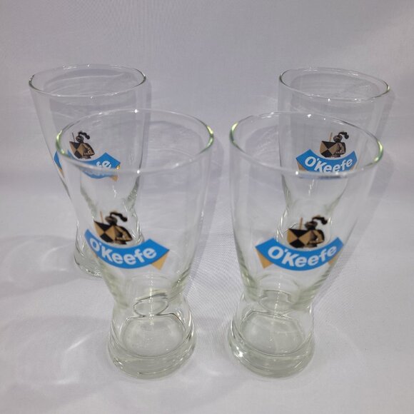 Vintage O'Keefe 6.5" Beer Glass Set 4 Bar Glasses - Picture 1 of 1